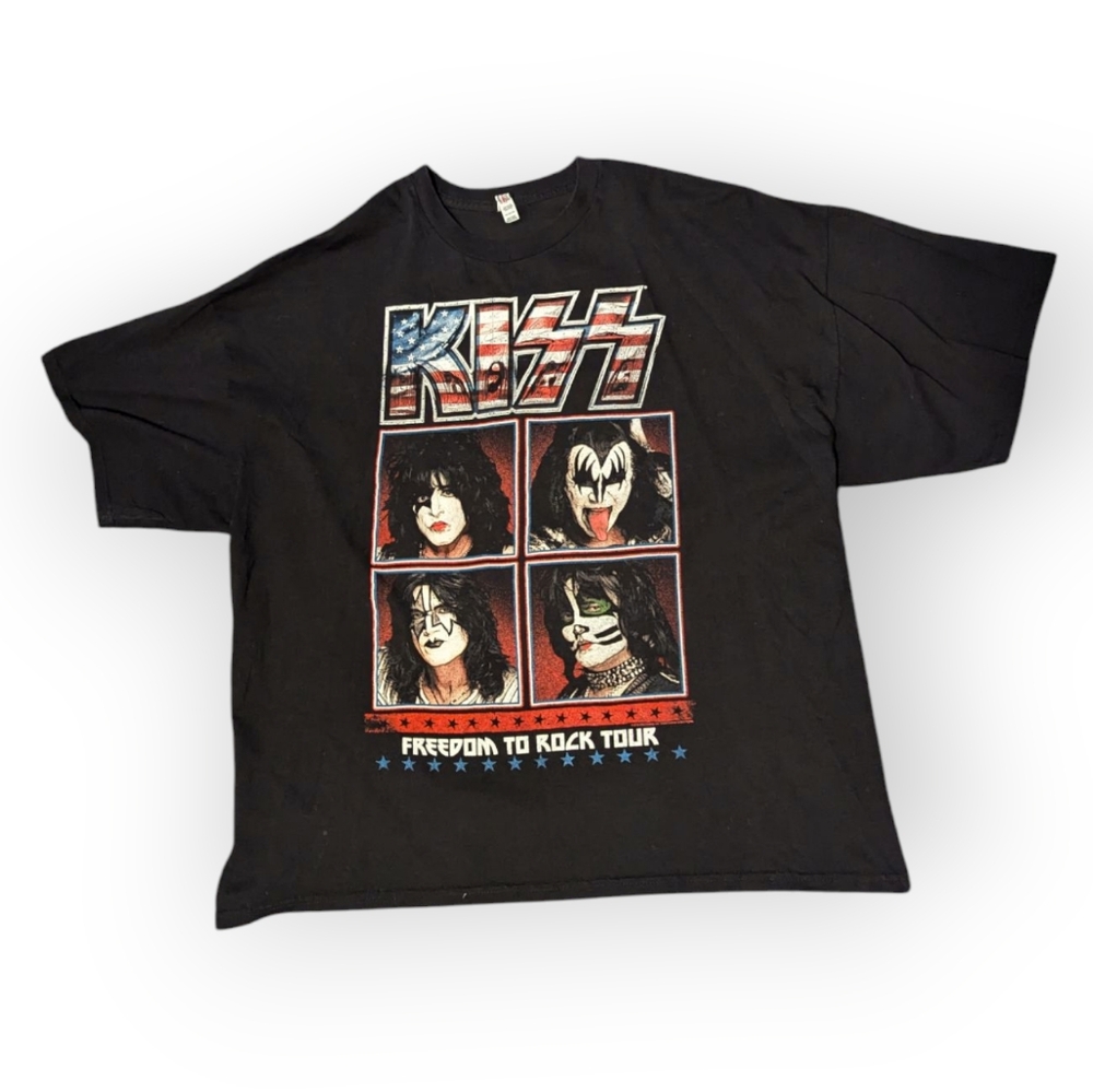 Kiss Freedom to Rock Tour 2016 Concert Tee T-shirt 3XL XXXL Black